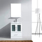 Virtu USA Zola 24 Single Bathroom Vanity Set in White w/ Ceramic Counter-Top | Square Basin