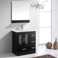 Virtu USA Zola 30 Single Bathroom Vanity Set in Espresso w/ White Stone Counter-Top