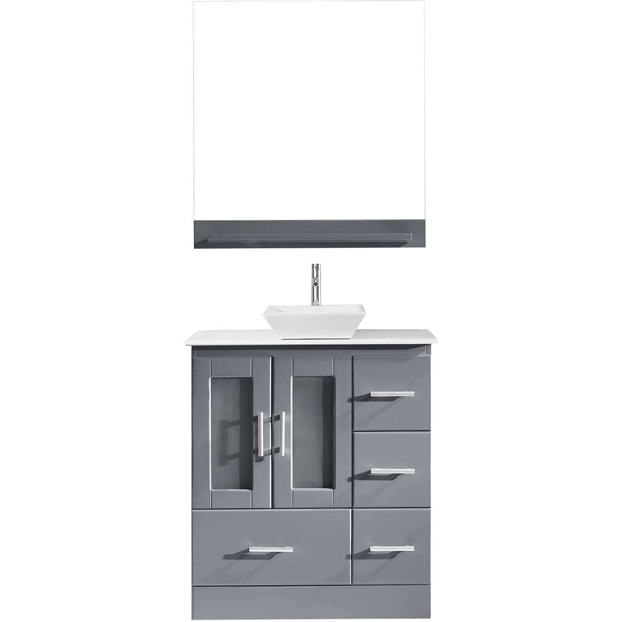 Virtu USA Zola 30" Single Bathroom Vanity Cabinet Set in Grey