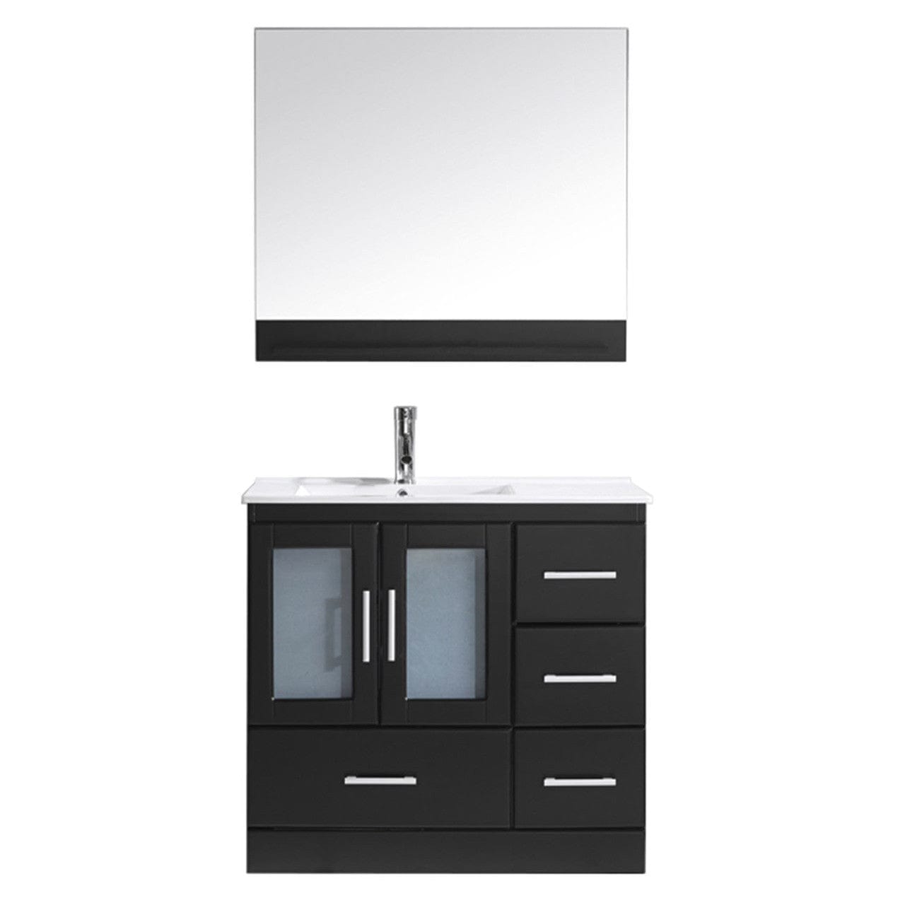 Virtu USA Zola 36" Single Bathroom Vanity Set in Espresso w/ Ceramic Counter-Top