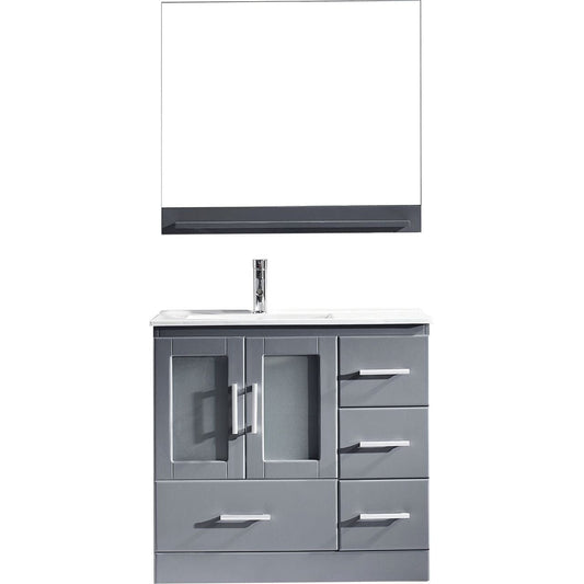 Virtu USA Zola 36" Single Bathroom Vanity Cabinet Set in Grey