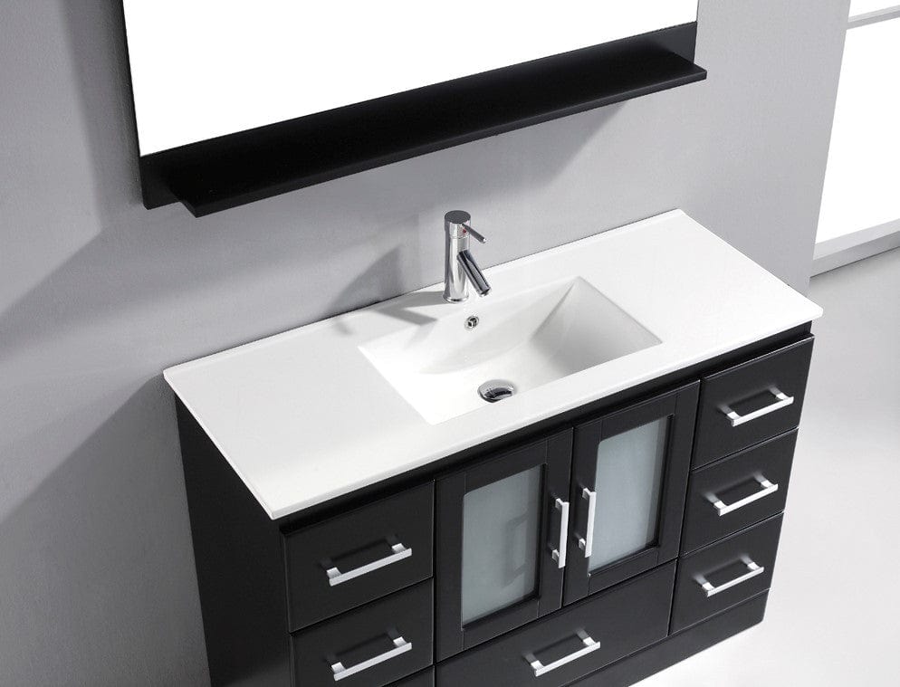 Virtu USA Zola 48 Single Bathroom Vanity Set in Espresso w/ Ceramic Counter-Top