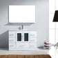 Virtu USA Zola 48 Single Bathroom Vanity Set in White w/ Ceramic Counter-Top