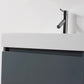 Virtu USA Zuri 24 Single Bathroom Vanity Set in Grey w/ Polymarble Counter-Top