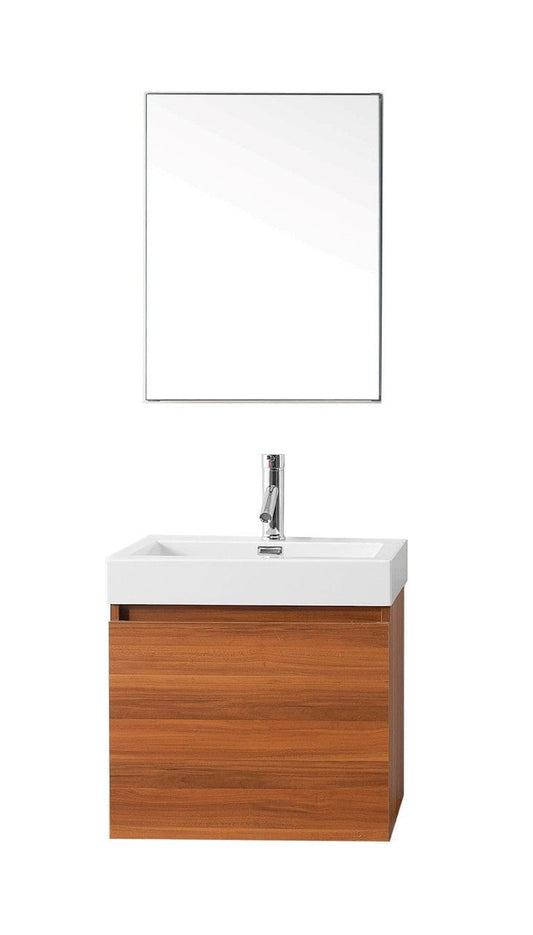 Virtu USA Zuri 24" Single Bathroom Vanity Cabinet Set in Plum w/ Polymarble Counter-Top