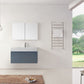 Virtu USA Zuri 39 Single Bathroom Vanity Set in Grey w/ Polymarble Counter-Top