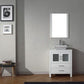 Virtu Dior 28" Single Bathroom Vanity in White w/ Pure White Stone Counter-Top (KS-70028-S-WH)