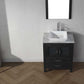 Virtu USA Dior 28 Single Bathroom Vanity Set in Zebra Grey w/ Italian Carrara White Marble Counter-Top | Vessel Sink