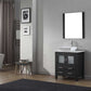 Virtu USA Dior 30 Single Bathroom Vanity Set in Zebra Grey w/ Pure White Stone Counter-Top | Vessel Sink