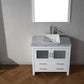 Virtu USA Dior 32 Single Bathroom Vanity Set in White w/ Italian Carrara White Marble Counter-Top | Vessel Sink
