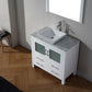 Virtu USA Dior 32 Single Bathroom Vanity Set in White w/ Italian Carrara White Marble Counter-Top | Vessel Sink