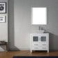 Virtu USA Dior 36" Single Bathroom Vanity Cabinet Set in White w/ Pure White Stone Counter-Top