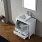 Virtu USA Dior 36 Single Bathroom Vanity Set in White w/ Pure White Stone Counter-Top | Vessel Sink