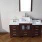 Virtu USA Dior 60 Single Bathroom Vanity Set in Espresso w/ Pure White Stone Counter-Top | Vessel Sink