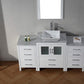 Virtu USA Dior 60 Single Bathroom Vanity Set in White w/ Italian Carrara White Marble Counter-Top | Vessel Sink