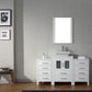 Virtu USA Dior 60 Single Bathroom Vanity Set in White w/ Pure White Stone Counter-Top | Vessel Sink