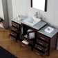 Virtu USA Dior 64 Single Bathroom Vanity Set in Espresso w/ Italian Carrara White Marble Counter-Top | Vessel Sink