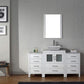 Virtu USA Dior 64" Single Bathroom Vanity Cabinet Set in White w/ Italian Carrara White Marble Counter-Top
