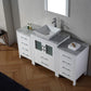 Virtu USA Dior 64 Single Bathroom Vanity Set in White w/ Italian Carrara White Marble Counter-Top | Vessel Sink