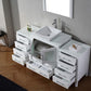 Virtu USA Dior 66 Single Bathroom Vanity Set in White w/ Pure White Stone Counter-Top | Vessel Sink