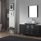 Virtu USA Dior 66 Single Bathroom Vanity Set in Zebra Grey w/ Pure White Stone Counter-Top | Vessel Sink