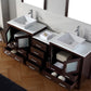 Virtu USA Dior 82 Double Bathroom Vanity Set in Espresso w/ Pure White Stone Counter-Top | Vessel Sink