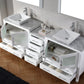 Virtu USA Dior 82 Double Bathroom Vanity Set in White w/ Italian Carrara White Marble Counter-Top | Vessel Sink