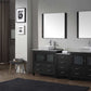 Virtu USA Dior 82 Double Bathroom Vanity Set in Zebra Grey w/ Italian Carrara White Marble Counter-Top | Vessel Sink