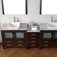 Virtu USA Dior 90 Double Bathroom Vanity Set in Espresso w/ Italian Carrara White Marble Counter-Top | Vessel Sink