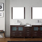 Virtu USA Dior 90 Double Bathroom Vanity Set in Espresso w/ Pure White Stone Counter-Top | Vessel Sink
