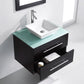 Virtu USA Marsala 29 Single Bathroom Vanity Set in Espresso w/ Tempered Glass Counter-Top
