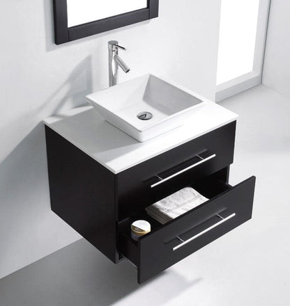 Virtu USA Marsala 29 Single Bathroom Vanity Set in Espresso w/ White Artificial Stone Counter-Top