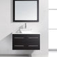 Virtu USA Marsala 35 Single Bathroom Vanity Set in Espresso w/ White Artificial Stone Counter-Top