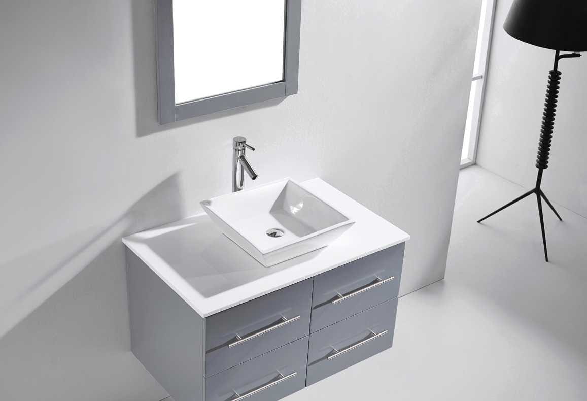 Virtu USA Marsala 35 Single Bathroom Vanity Set in Grey