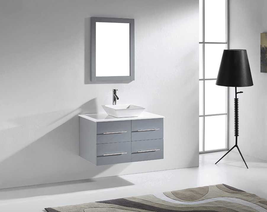 Virtu USA Marsala 35 Single Bathroom Vanity Set in Grey