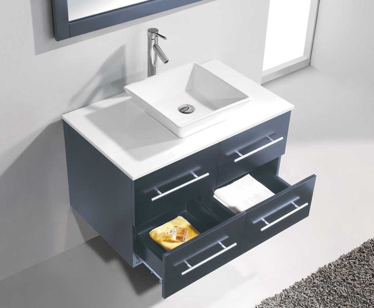 Virtu USA Marsala 35 Single Bathroom Vanity Set in Grey