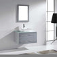 Virtu USA Marsala 35 Single Bathroom Vanity Set in Grey w/ Tempered Glass Counter-Top | Square Basin