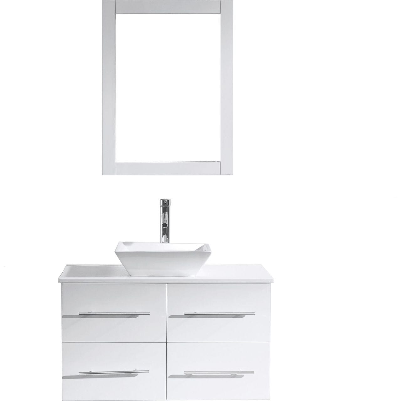 Virtu USA Marsala 35" Single Bathroom Vanity Cabinet Set in White