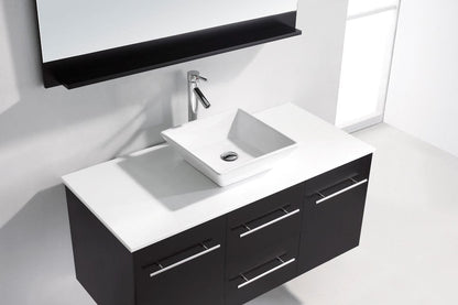 Virtu USA Marsala 48 Single Bathroom Vanity Set in Espresso w/ White Artificial Stone Counter-Top