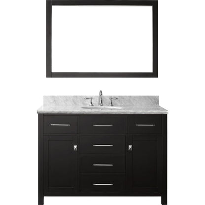 Caroline 48" Single Bathroom Vanity Set in Espresso / Italian Carrara White Marble Counter-Top
