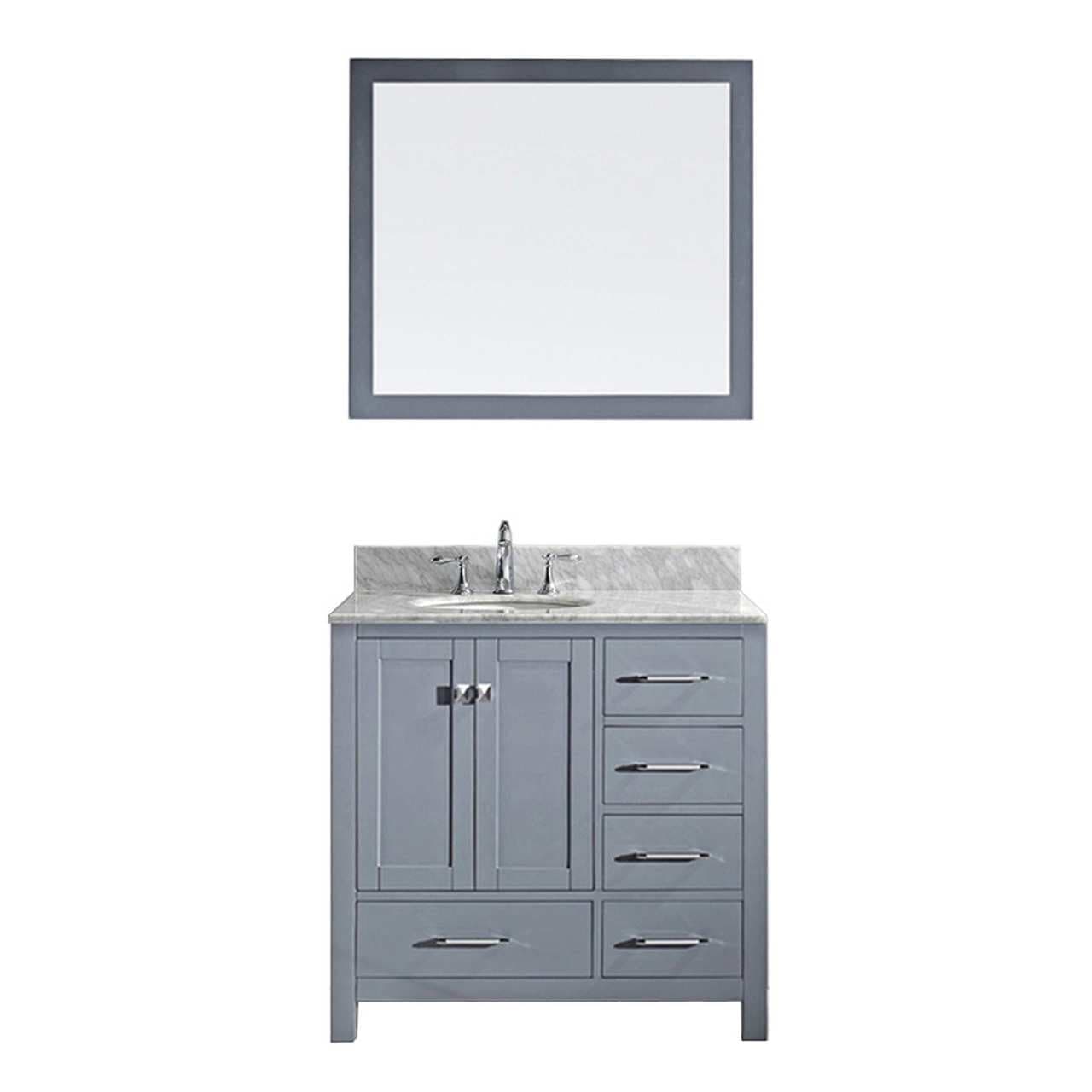 Virtu USA Caroline Avenue 36" Single Bathroom Vanity Set in Grey