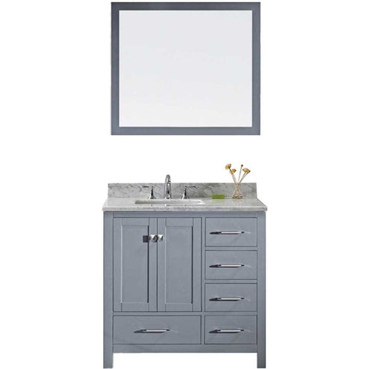 Virtu USA Caroline Avenue 36" Single Bathroom Vanity Cabinet Set in Grey