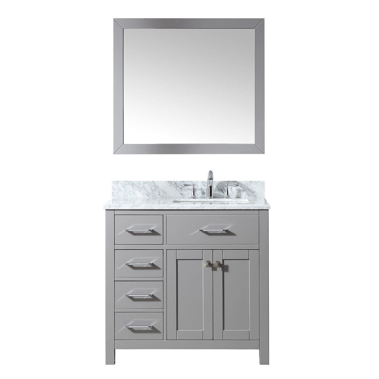 Virtu USA Caroline Parkway 36" Single Bathroom Vanity in Cashmere Grey - Left Offset