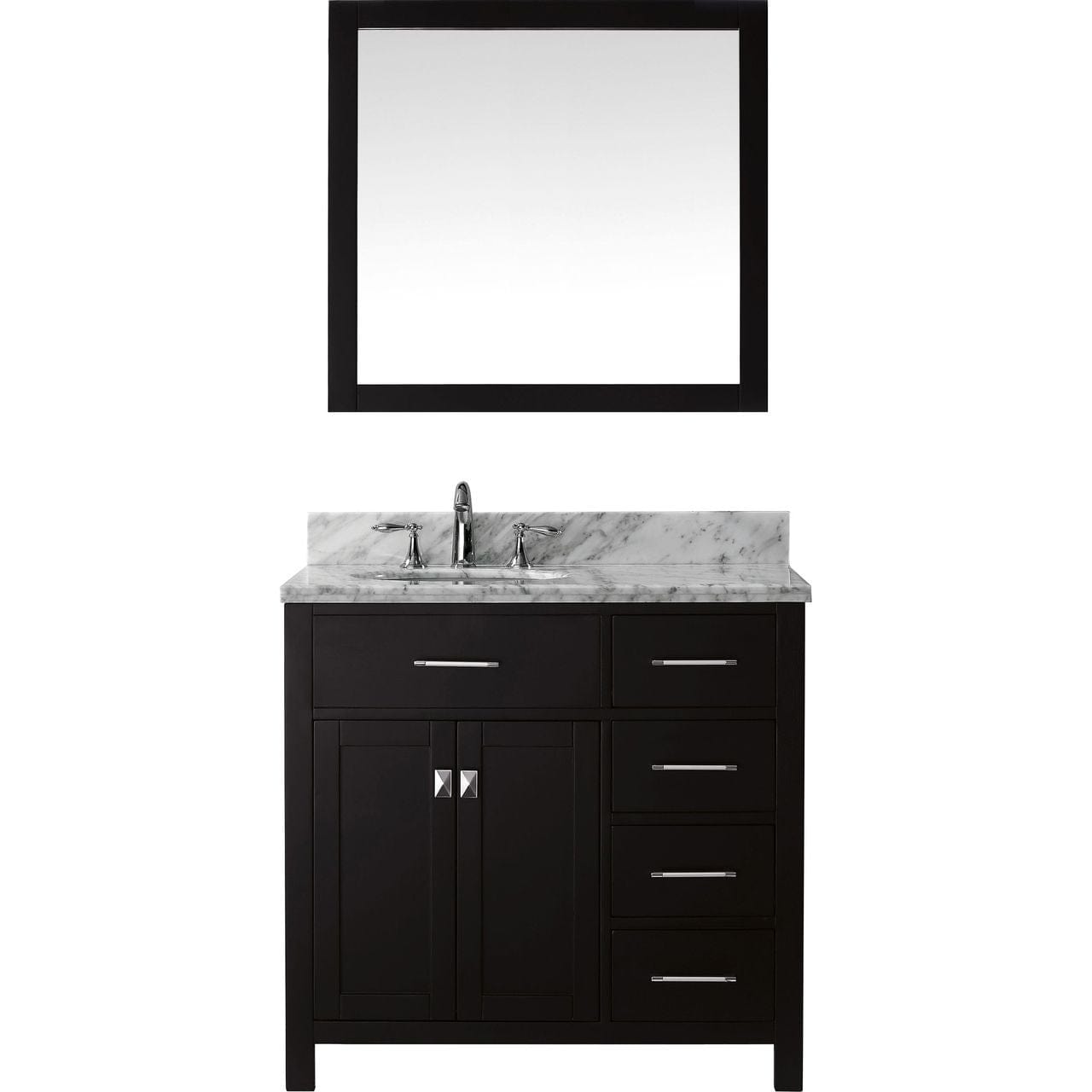 Virtu USA Caroline Parkway 36" Single Bathroom Vanity Set in Espresso