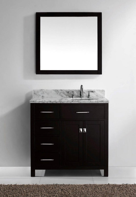 Virtu USA Caroline Parkway 36" Single Bathroom Vanity Set in Espresso