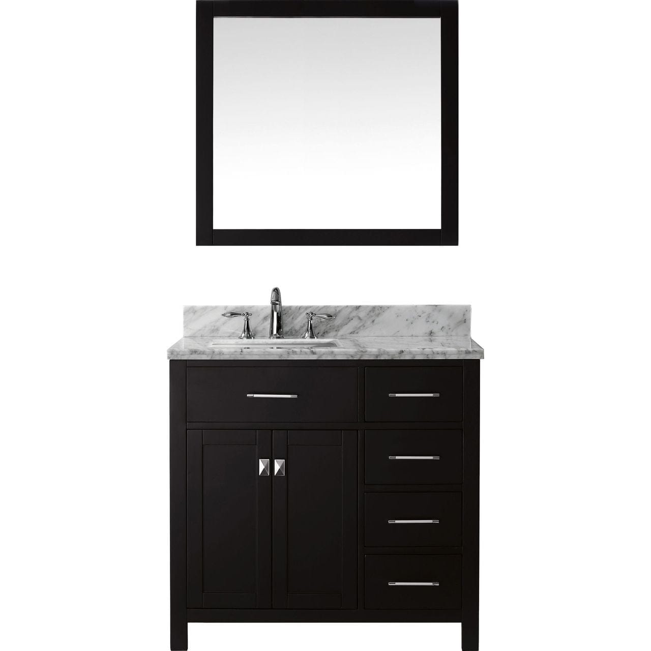 Virtu USA Caroline Parkway 36" Single Bathroom Vanity Cabinet Set in Espresso