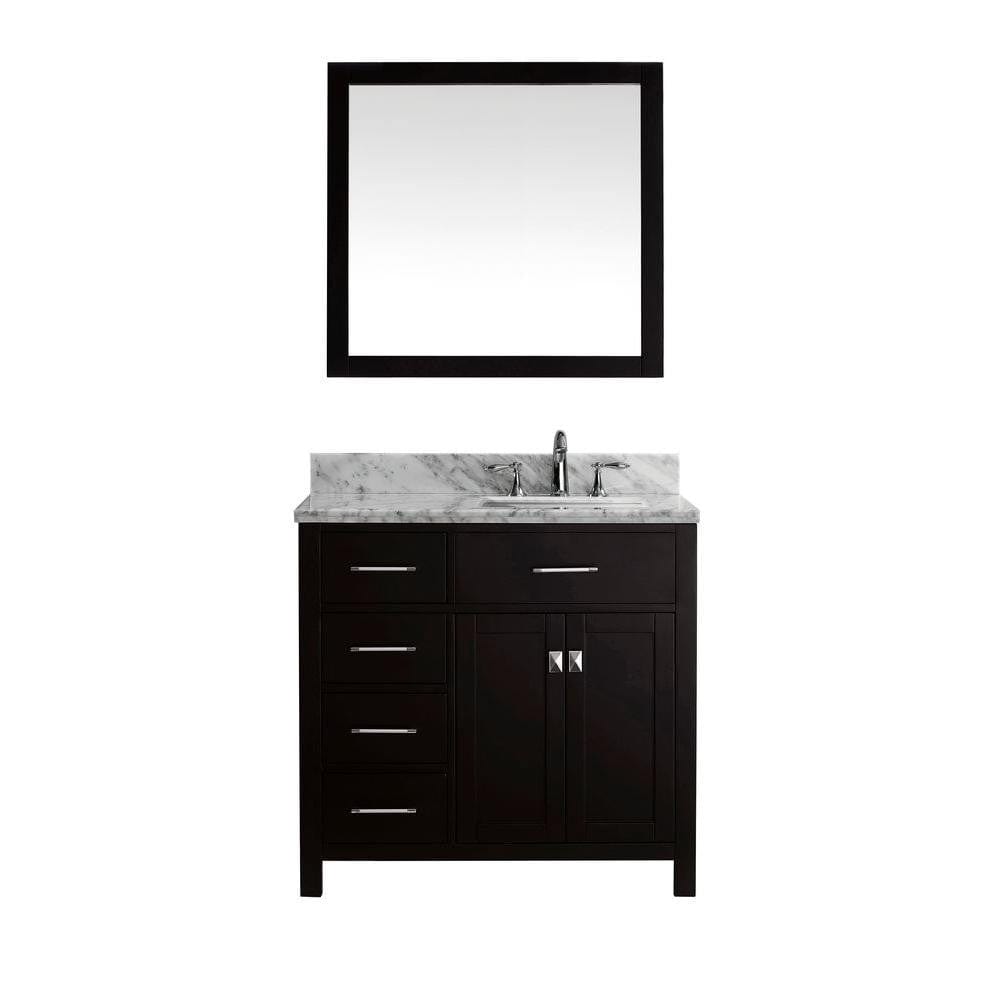 Virtu USA Caroline Parkway 36" Single Bathroom Vanity Set in Espresso