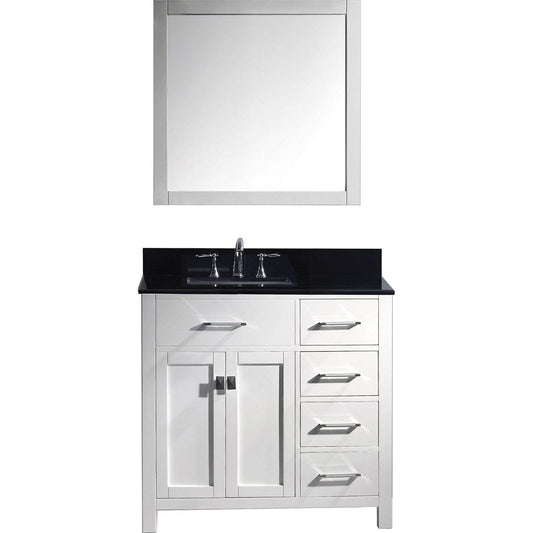 Virtu USA Caroline Parkway 36" Single Bathroom Vanity Set in White