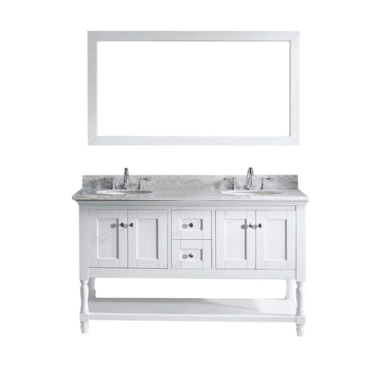 Virtu USA Julianna 60" Double Bathroom Vanity Set in White