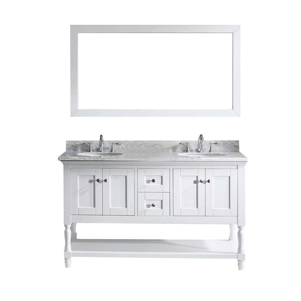 Virtu USA Julianna 60 Double Bathroom Vanity Set in White